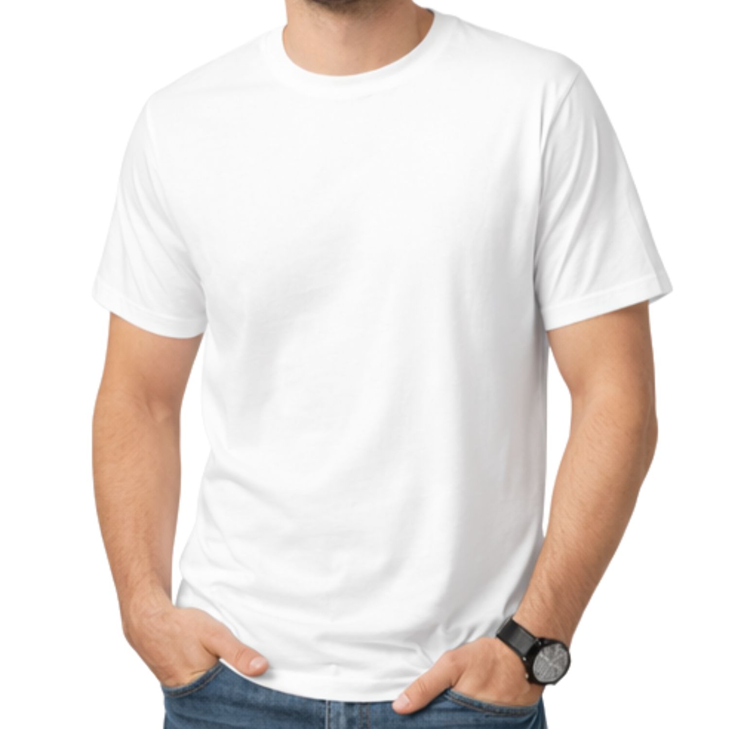 DLS Men’s Plain Cotton T-Shirt, Breathable Fabric, Regular Fit Casual Wear for Daily Use-Black/White( Multiple colors option available)