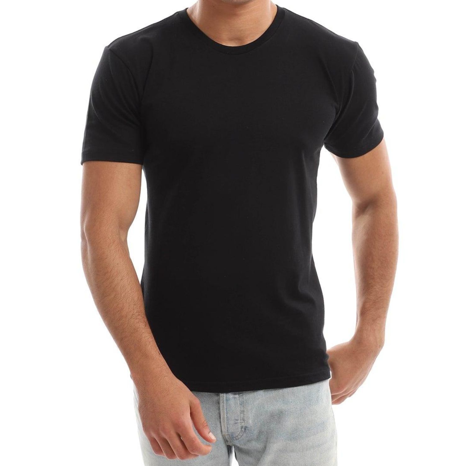 DLS Men’s Plain Cotton T-Shirt, Breathable Fabric, Regular Fit Casual Wear for Daily Use-Black/White( Multiple colors option available)