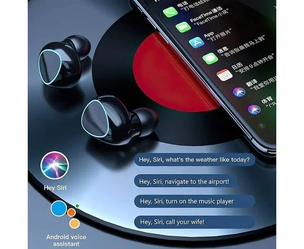DLS M10 True Wireless Bluetooth Earbuds with LED Display, Hi-Fi Sound, Touch Control, Long Battery Backup, Noise Reduction, for Android & iOS (Black)