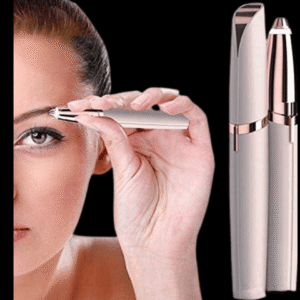 DLS HX-202B 2-in-1 Eyebrow & Facial Hair Trimmer for Women, USB Rechargeable, Painless Hair Remover, Portable Design (White & Rose Gold)