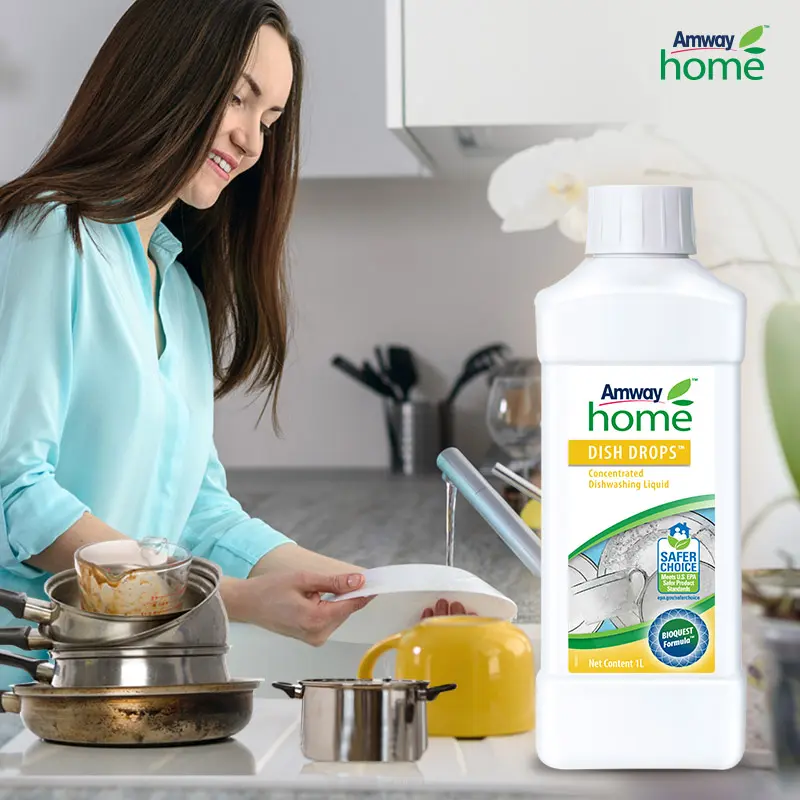 Amway Home Concentrated Dishwashing Liquid | Bioquest Formula™ | Grease-Cutting, Eco-Friendly Dishwash | Safe on Hands | For  All Utensils