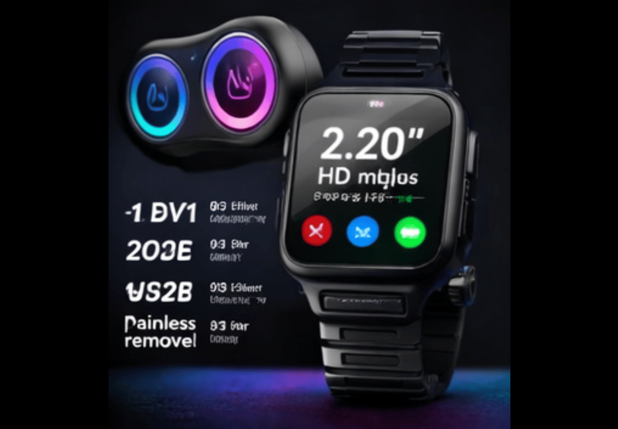 DLS C9 Ultra 3 Smart Watch with 2.20” HD Display, Bluetooth Calling, Fitness Tracker, Heart Rate Monitor, Multi-Sport Modes (Strap:Golden+1)