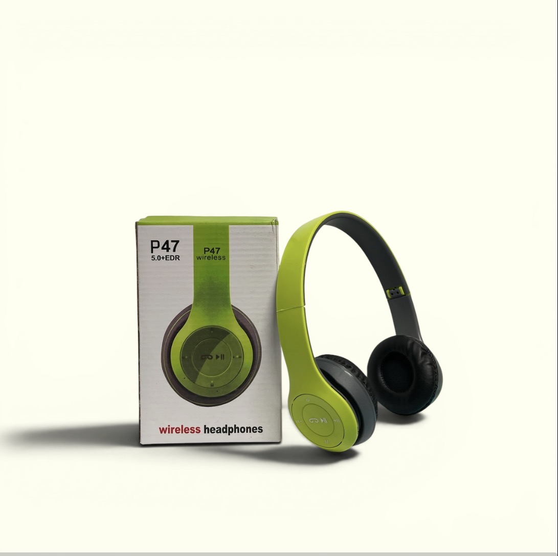 DLS P47 Wireless Bluetooth Headphones 4.2+EDR | Over-Ear Foldable with Deep Bass, FM Radio, TF Card Support | Compatible with all device