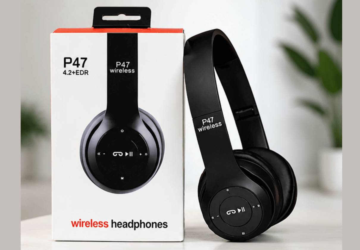 DLS P47 Wireless Bluetooth Headphones 4.2+EDR | Over-Ear Foldable with Deep Bass, FM Radio, TF Card Support | Compatible with all device