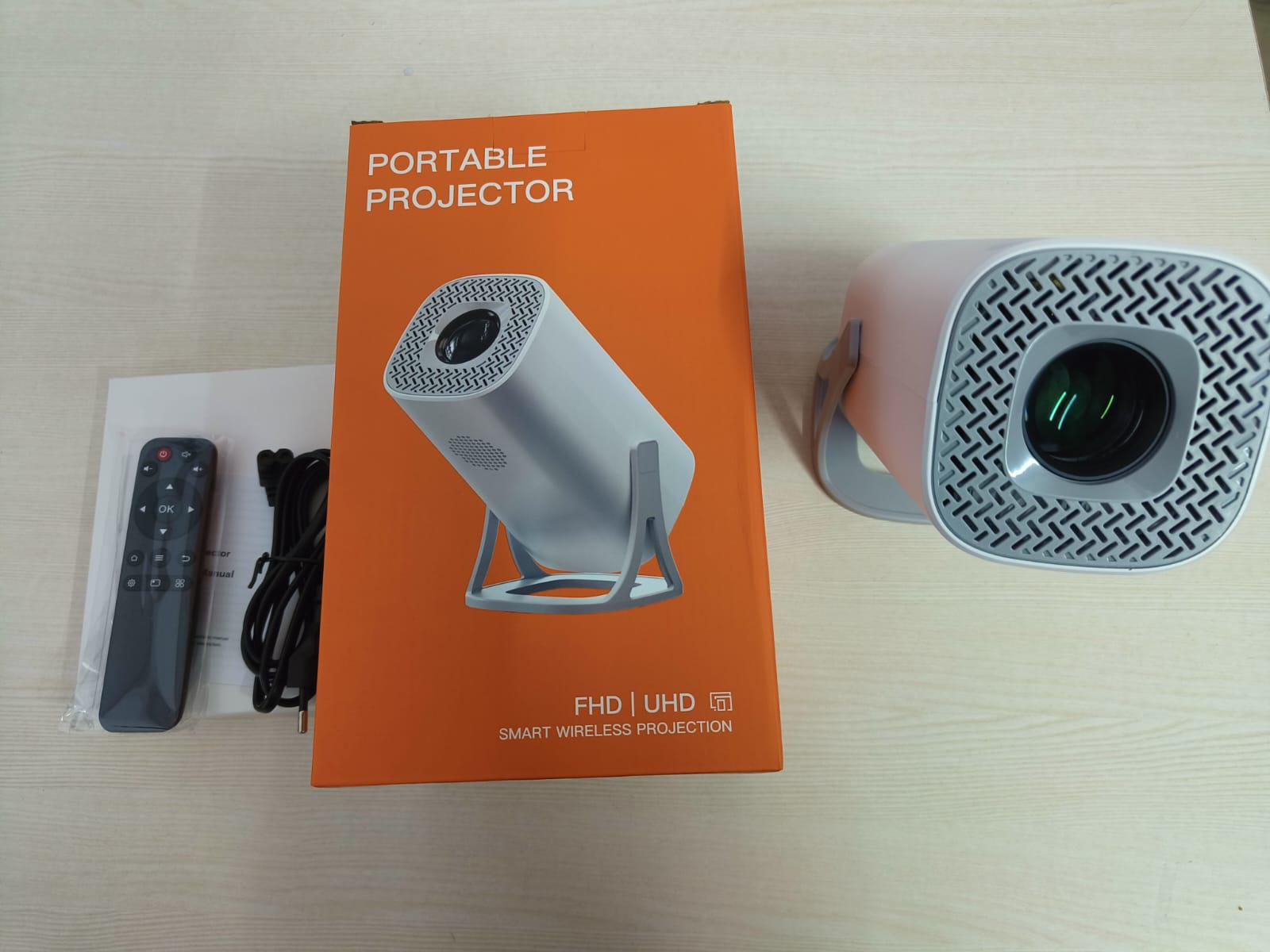 DLS Portable Smart 4K Projector | Full HD Mini Home Theater Projector | LED Projector with Remote Control for Movies, Gaming & Outdoor Entertainment